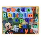 Tabuleiro Disney Alfabeto Minúsculas Formas Brinquedo Madeira Educativo Alfabetização Aprendizado