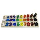 Tabuleiro Sensorial Montessori Brinquedo Encaixe Madeira - Toy Mix