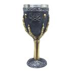 Taça Cálice Termica Inox Relevo Medieval Caveira 3D 200Ml