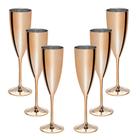 Taça de Champagne Acrílico Prime Rose Gold 170mL 6 Unidades