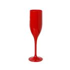 Taça de Champanhe Acrílico Vermelho - 180ml