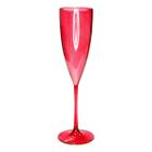 Taça de Champanhe Acrílico Vermelho Transparente - 180ml