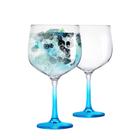 Taça de Gin Degrade de Vidro 650ml Azul 2 Pcs