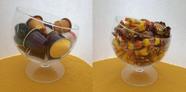 Taça de Vidro Boca Torta para Sobremesa Festas Decorativa Bomboniere de Mesa Tamanho Pequeno 0,5 Litro 11 x 13,5 cm