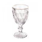 Taça de Vidro com Borda Dourada Diamond Cor Transparente para Água Lyor 325ml