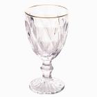 Taça De Vidro Com Borda Dourada Fio De Ouro Diamond 330ml