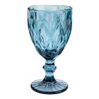 Taça de Vidro Diamond Diamante Azul 300ml Água Class Home