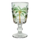 Taça de Vidro Tropical Palm Tree Coqueiro Água Transparente Lyor 275ml