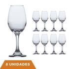 Taça de Vinho Resistente Degustação Vinho 365ml - 8 unidades - CRISTAR