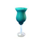 Taça Decorativa Vidro Napoli Azul Turquesa 40cm - 7898670948400