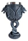 Taça Medieval Dragão De Resina E Inox Em Relevo 180ml