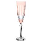 Taca p/champanhe elizabeth lapidada em cristal 200ml rosa bohemia