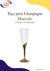 Taça para Champagne base Dourada 150ml c/ 6 unid - Silver Plastic - bebidas, drink (11880)
