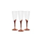 Taça para Champagne Base Rose Gold - 6 un - 135 ml - Silver Festas