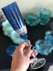 Taça para champanhe Elizabeth lapidada em cristal ecológico 200ml A25cm cor azul