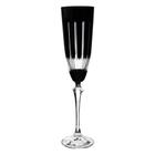 Taca para champanhe Elizabeth lapidada em cristal ecologico 200ml A25cm cor preta - Bohemia