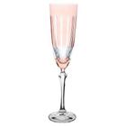 Taça Para Champanhe Elizabeth Lapidada em Cristal Ecológico Rosa 190ml - Cristal Bohemia