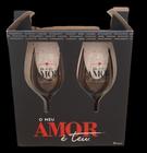 Taça Vinho Com 2 Unidades O Meu Amor é Teu - 385ml - Brasfoot