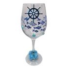 Taça Vinho Iemanjá Mar Vidro 490 Ml - Bialluz