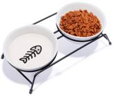 Taças Cat Bowls COMESOON Ceramic Elevated 380 mL com aço inoxidável