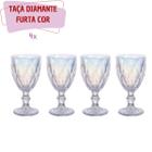 Taças de Vinho Água suco De Vidro Diamond Jogo 4 Unidad Cor Furta cor - PRATICASA