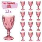 Taças Diamante Copos Vidro Lilás Bico De Jaca 300ml - 12 UN - QUALITY HOUSE