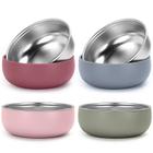 Taças para Bebês ShineMe em Aço Inoxidável com Capa de Silicone - 400ml (Pacote com 4)