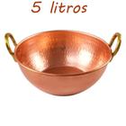 Tacho De Cobre Puro Com Alças Em Liga De Bronze 5 Litros