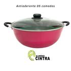 TACHO PANELA CAÇAROLA WOK TEFLON ANTIADERENTE Nº32CM TAMPA VIDRO