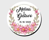 Tags e Adesivos-Etiquetas 4x4cm Redondo para Casamentos, Noivados, Debutantes, Lembrancinhas