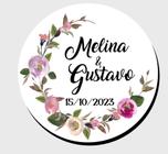 Tags e Adesivos-Etiquetas 4x4cm Redondo para Casamentos, Noivados, Debutantes, Lembrancinhas