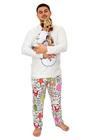 Tal Pai Tal Pet Pijama Masculino Longo e Roupa Pet Natal Boneco de Neve