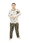 Tal Pai Tal Pet Pijama Masculino Longo e Roupa Pet Natal Dourado