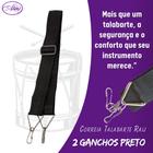 Talabarte Raij Nylon Simples 2 Ganchos Preto para Timba e Bombo