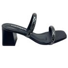 Tamanco Casual Slide Salto Quadrado Strass Via Marte 171-011