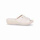 Tamanco Fascite Anabela Médio Off White