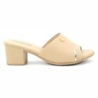 Tamanco Feminino Comfortflex 2457401 Salto Médio Bloco Napa Conforto