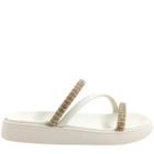 Tamanco Feminino Flat Papete Casual com Tiras Strass Moleca 5469.121