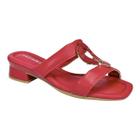 Tamanco Piccadilly Lucia Salto Médio 475012 Vermelho Hibisco