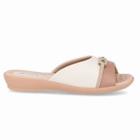 Tamanco Piccadilly Salto Baixo Feminino Off White Amêndoa