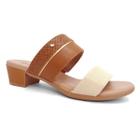 Tamanco usaflex salto bloco baixo mm0804 (42) - tan/camel