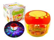 Tambor Musical Infantil Drum Com Som E Luzes