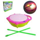 Tamborzinho Musical Infantil Flash Drum com Baqueta Som e Luz - DM TOYS