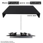 Tampa de proteção para Fogão Mesa de vidro e inox de 4 bocas com dimensões de até 66cm x56cm em MDF Preto
