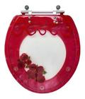 Tampa De Vaso Acrílico Decorada Rosas Vermelhas P/ Vaso 6lpf - Pontto Lavabo