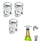 Tampa Rolha Inox Garrafa Vinho Champagne Cerveja Espumante -3 unidades - Amigold