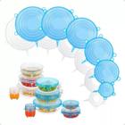 Tampas Silicone Universal Pote Panela Pote Forma Reutilizável Elástico 6 Peças