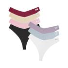 Tangas De Algodão Femininas 7 Peças De Cintura Baixa Waffle G-string Calcinha Confortável T-back