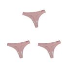 Tangas Femininas De Cetim De Seda Sem Costura De Cintura Baixa Finetoo 3 Pcs Sexy G-strings Calcinha