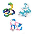 Tangle Jr. Ferramentas Cerebrais Clássicas Fidget Brinquedo, 3 Pacote, Tropical, Azul Branco, Azul Claro Rosa